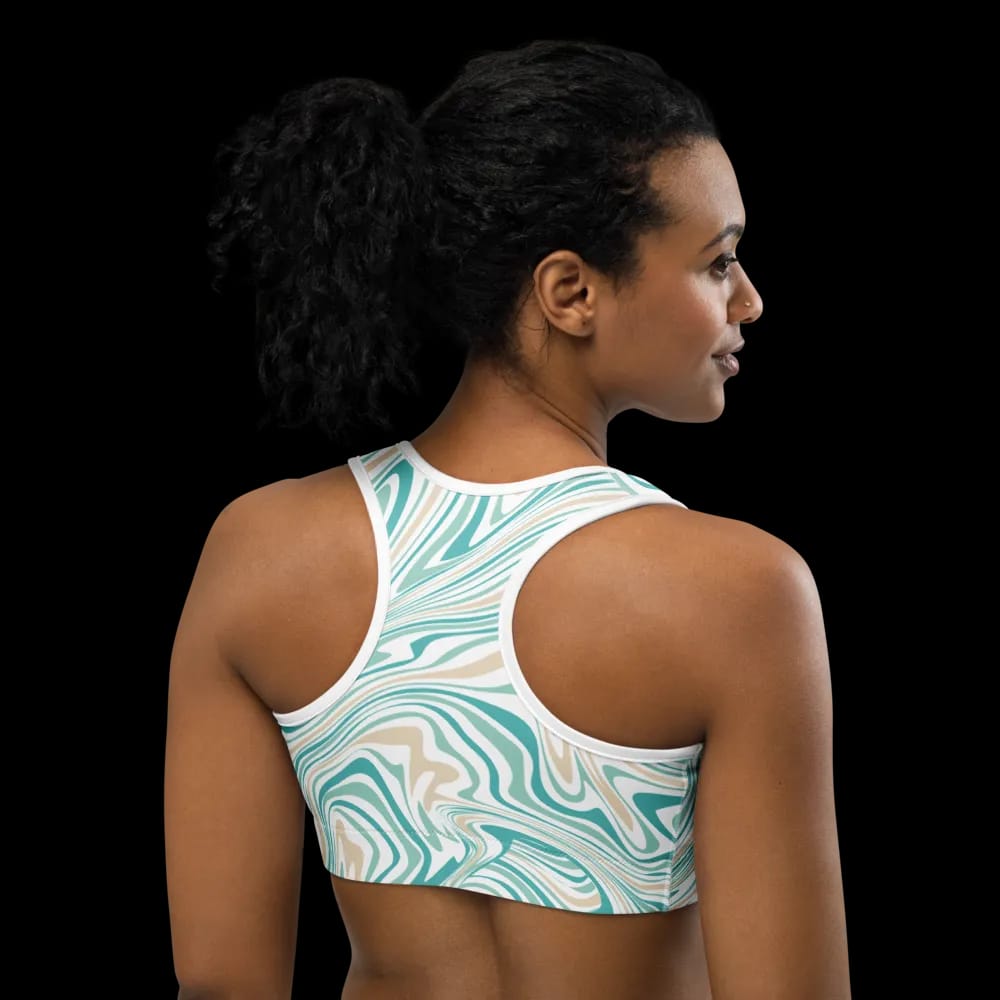 Aqua Swirl Sports Bra - High Performance, High Style image