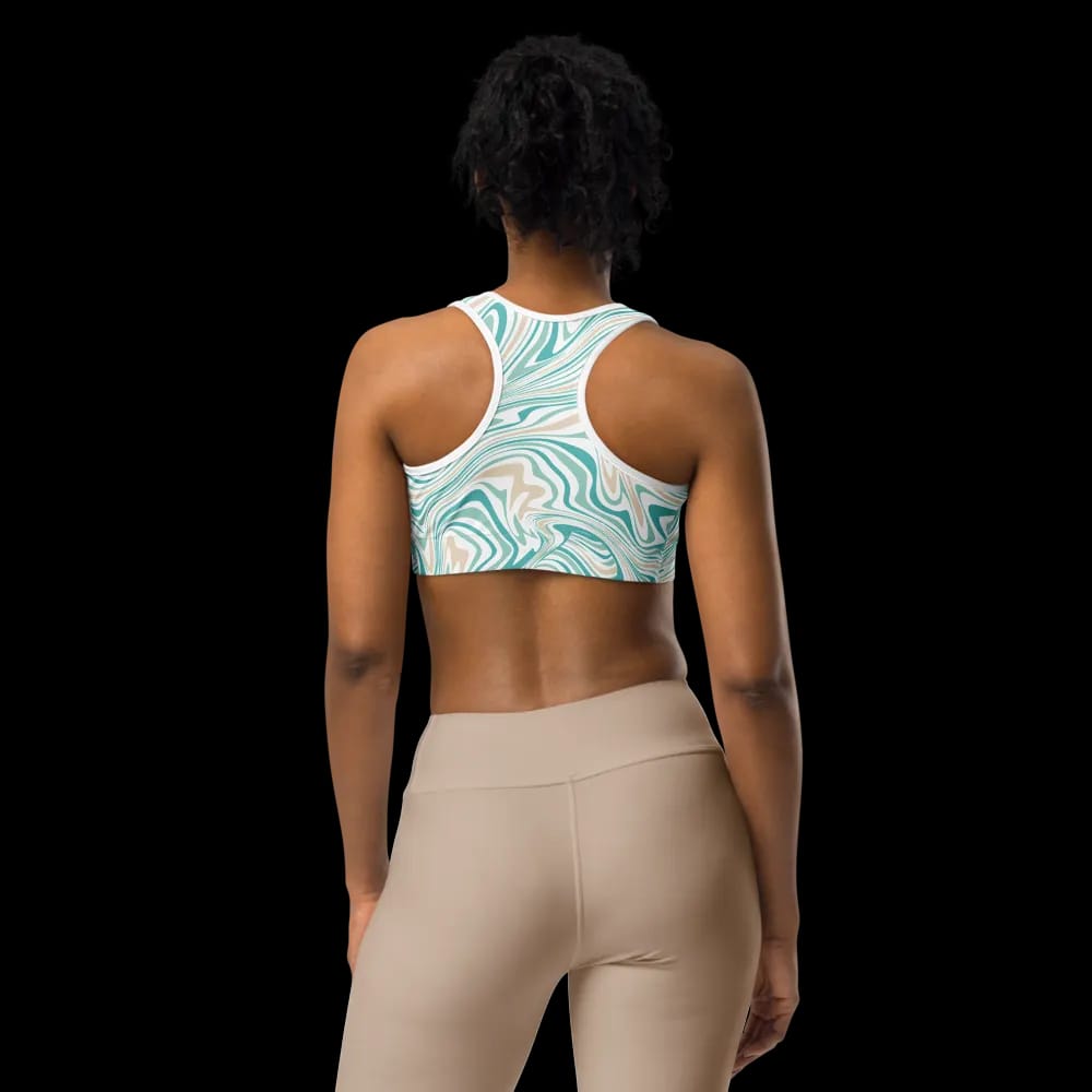 Aqua Swirl Sports Bra - High Performance, High Style image