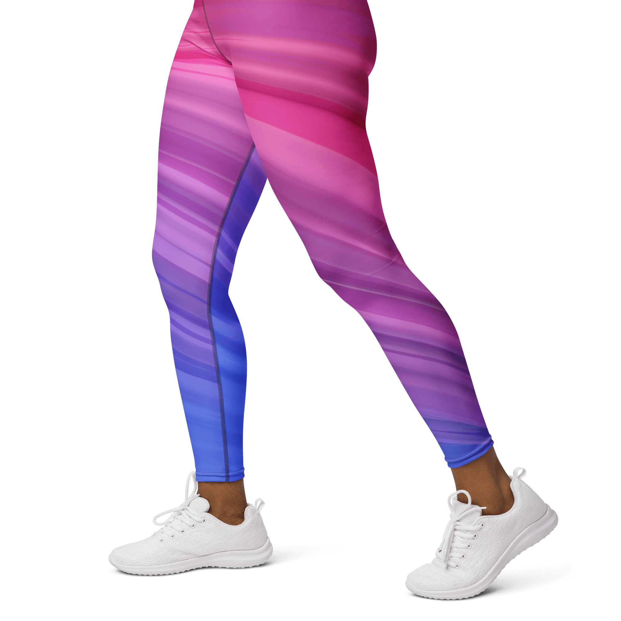 Aurora Wave High-Waisted Leggings - Gradient Color Flow image