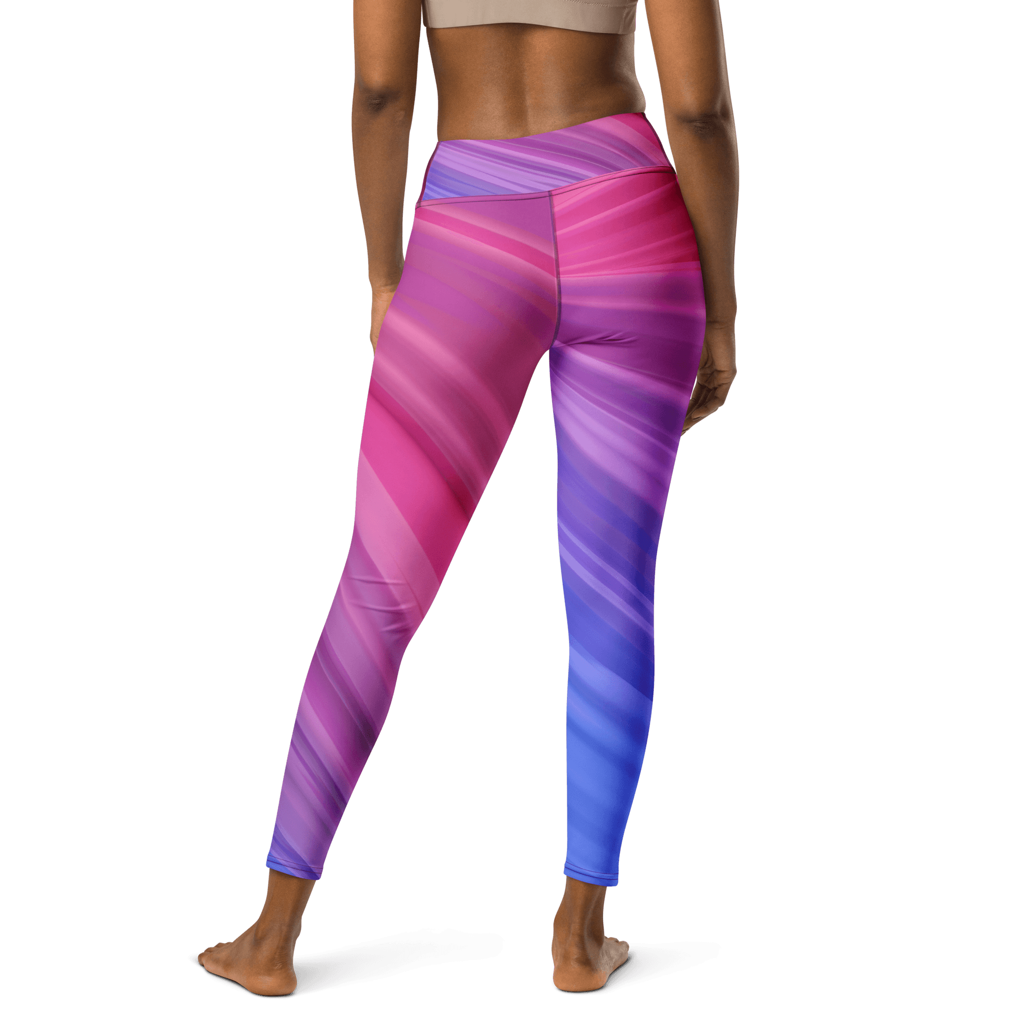 Aurora Wave High-Waisted Leggings - Gradient Color Flow image