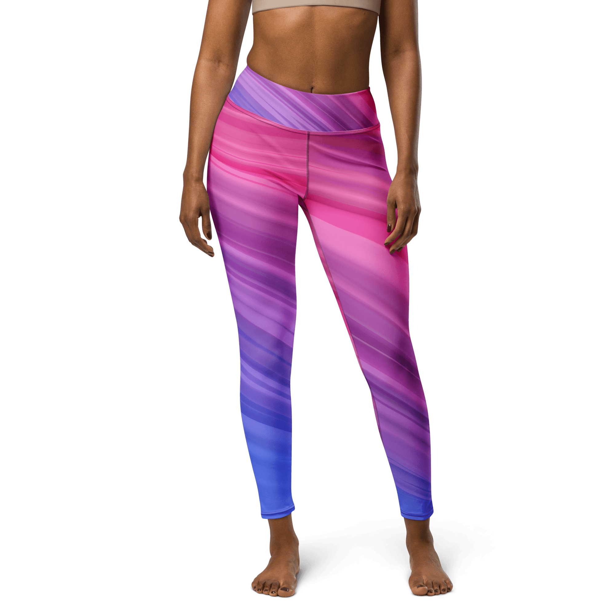 Aurora Wave High-Waisted Leggings - Gradient Color Flow image