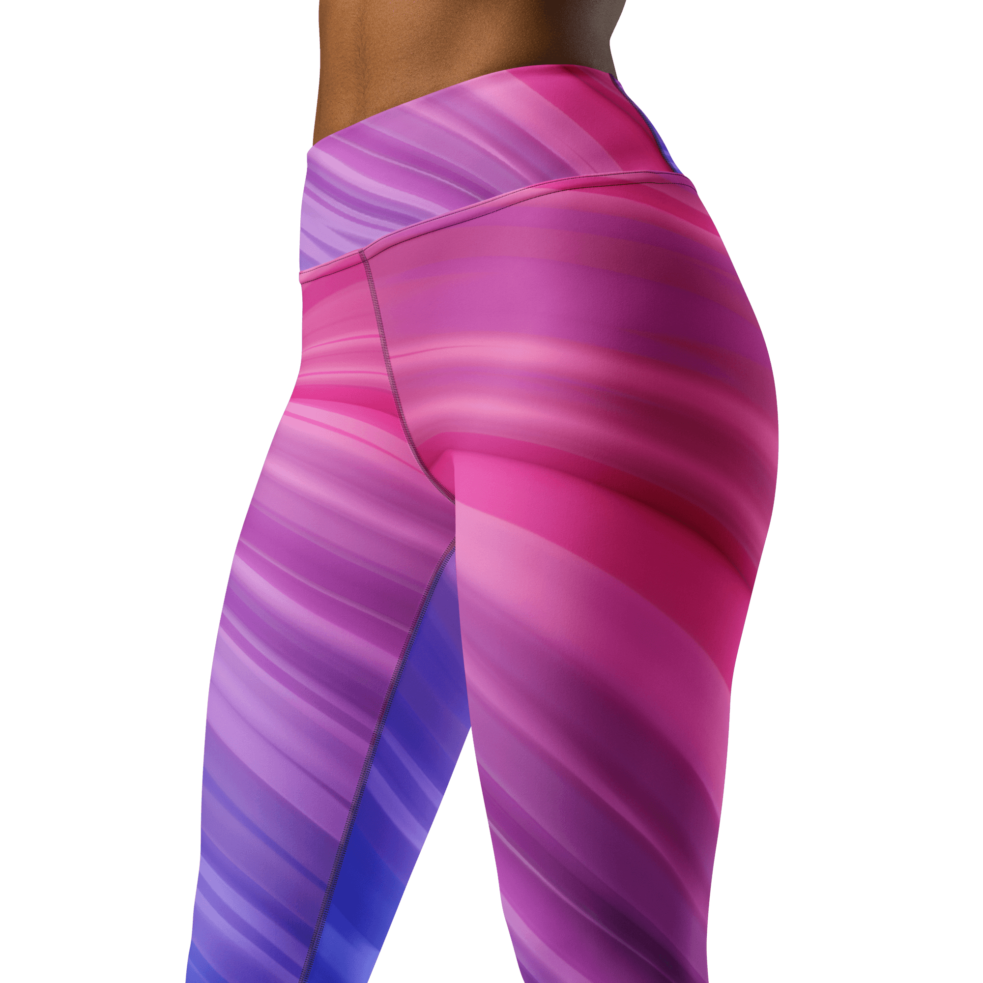 Aurora Wave High-Waisted Leggings - Gradient Color Flow image