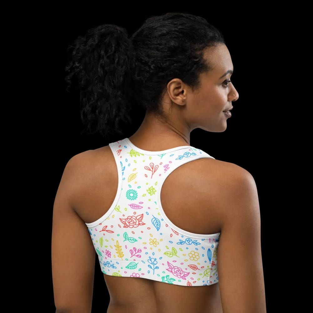 Blossom Beat Sports Bra - Colorful Workout Companion image