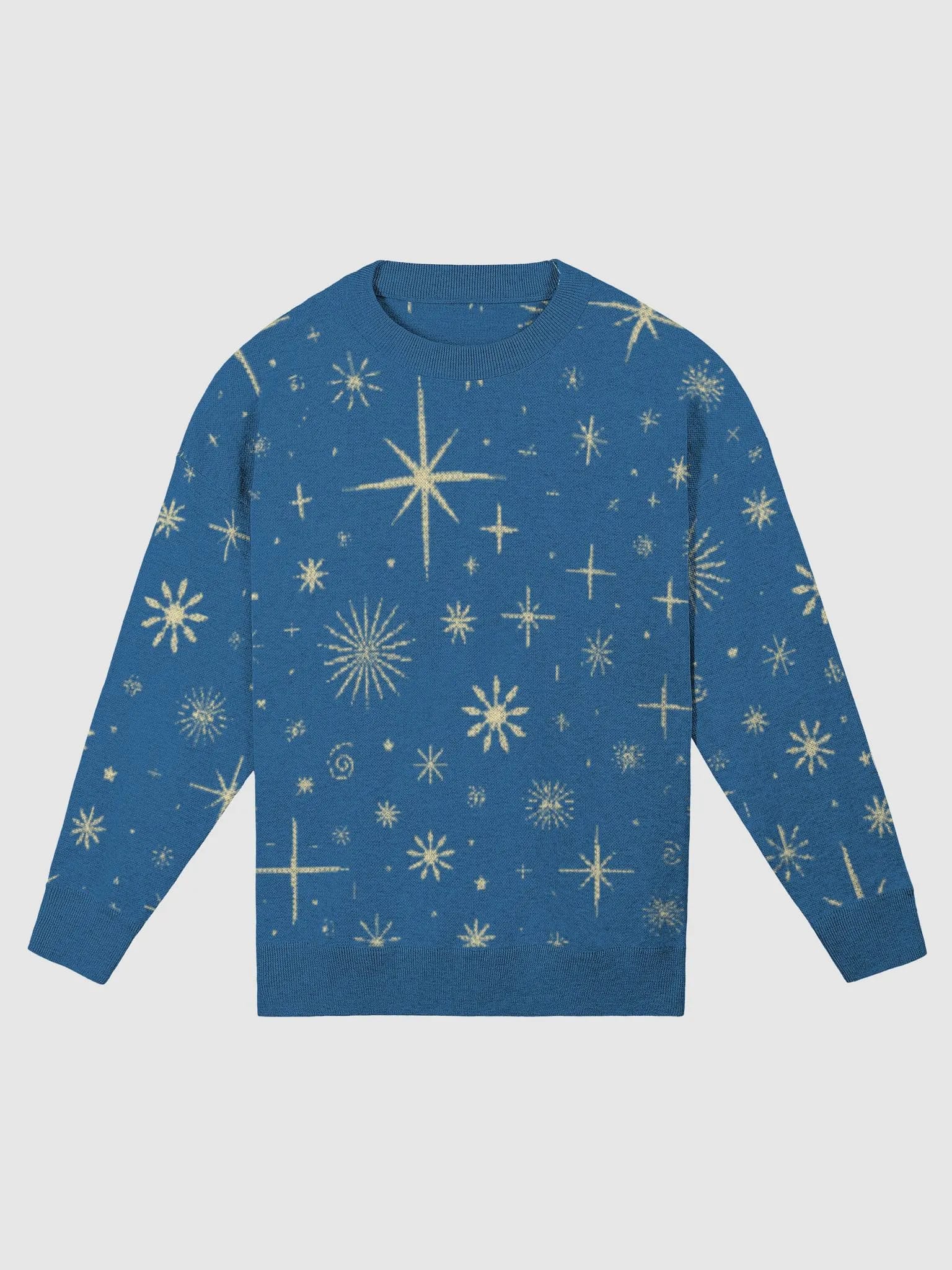 Celestial Snowflakes Blue Knit Sweater image