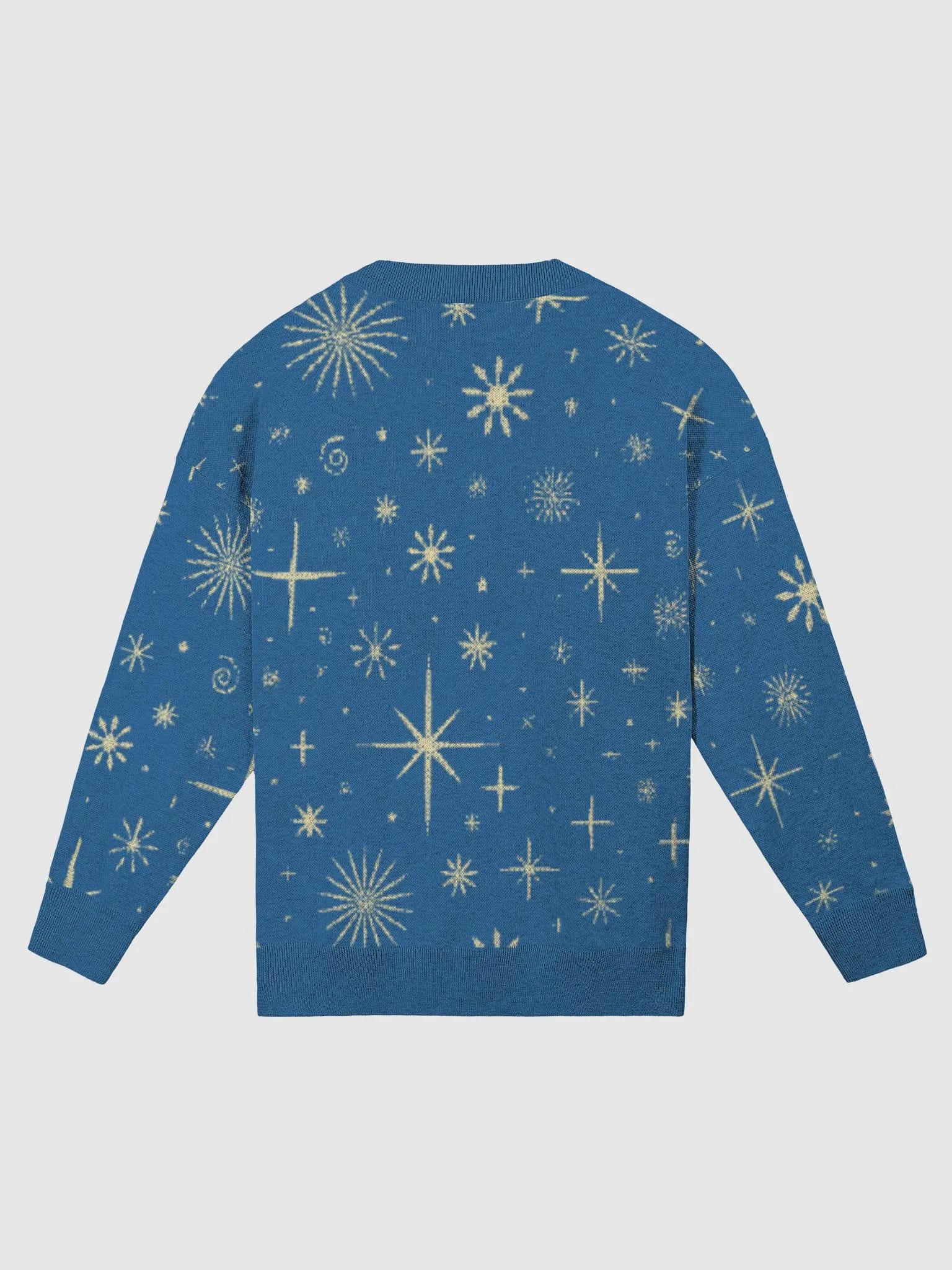 Celestial Snowflakes Blue Knit Sweater image