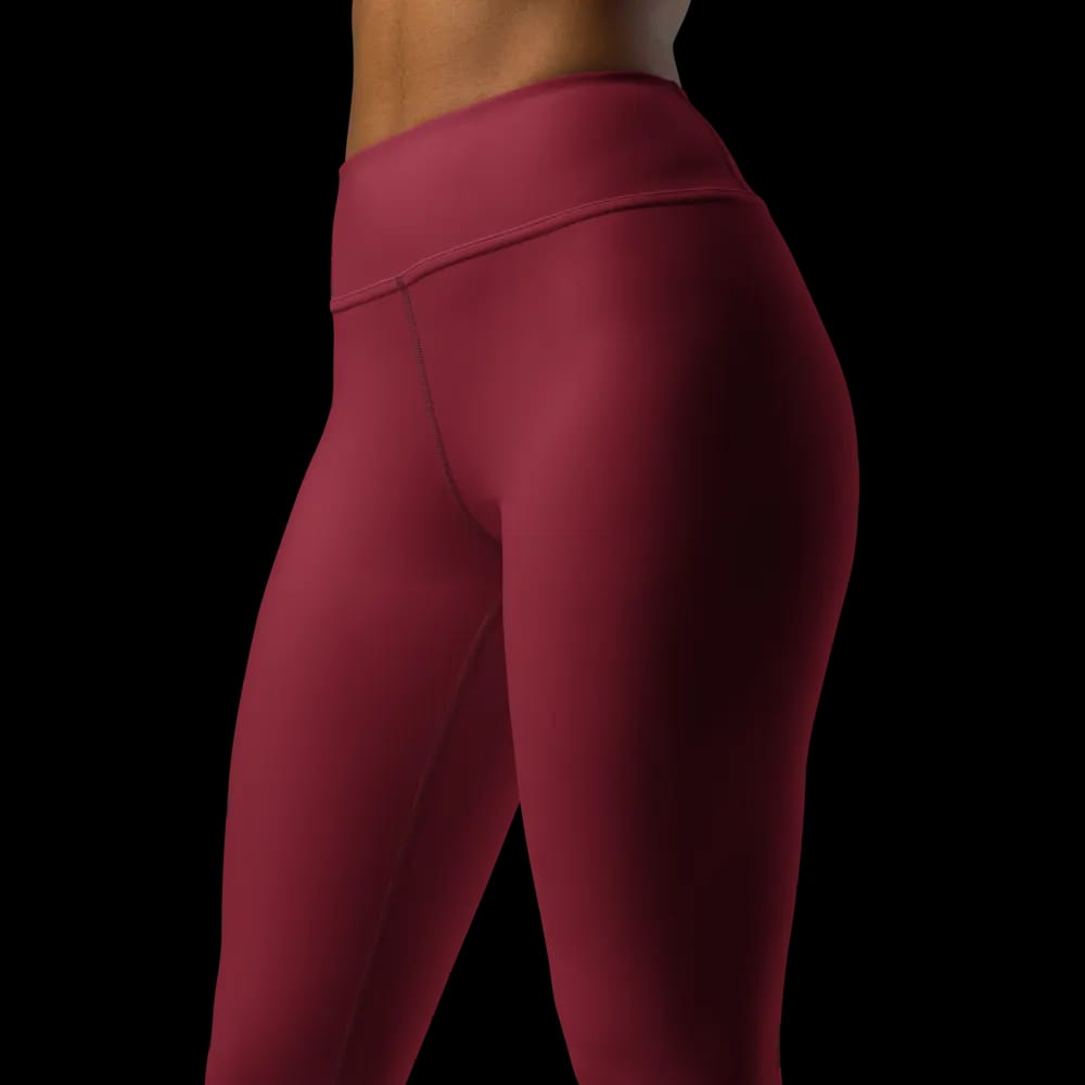 Crimson Crush High-Waisted Athletic Leggings image