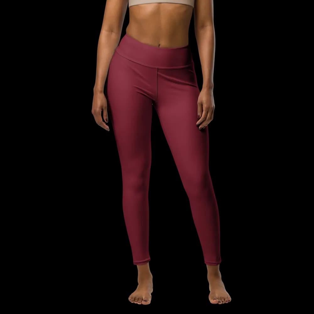 Crimson Crush High-Waisted Athletic Leggings image