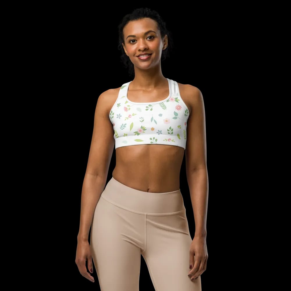 Floral Fantasy Sports Bra - Nature's Embrace for Your Workout image