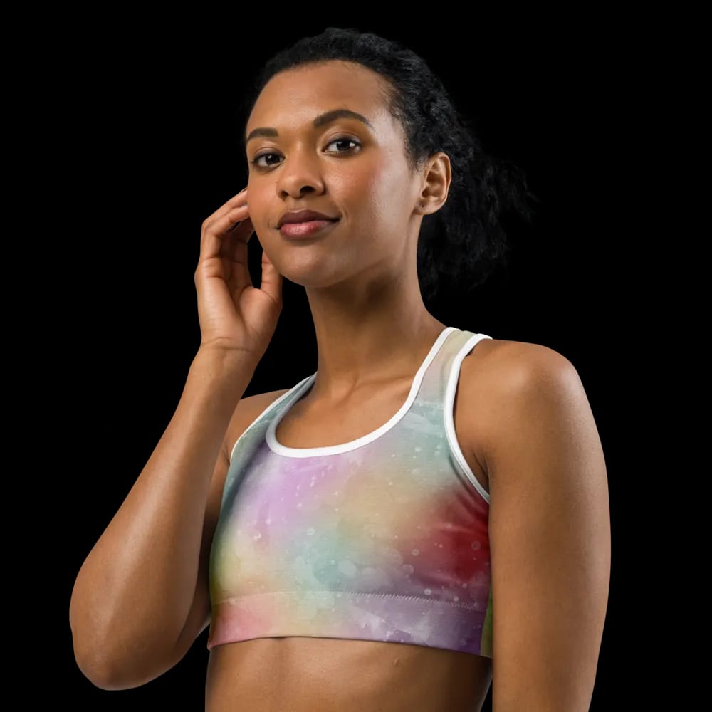 Galactic Glow Sports Bra - Celestial Comfort for Cosmic Workouts image