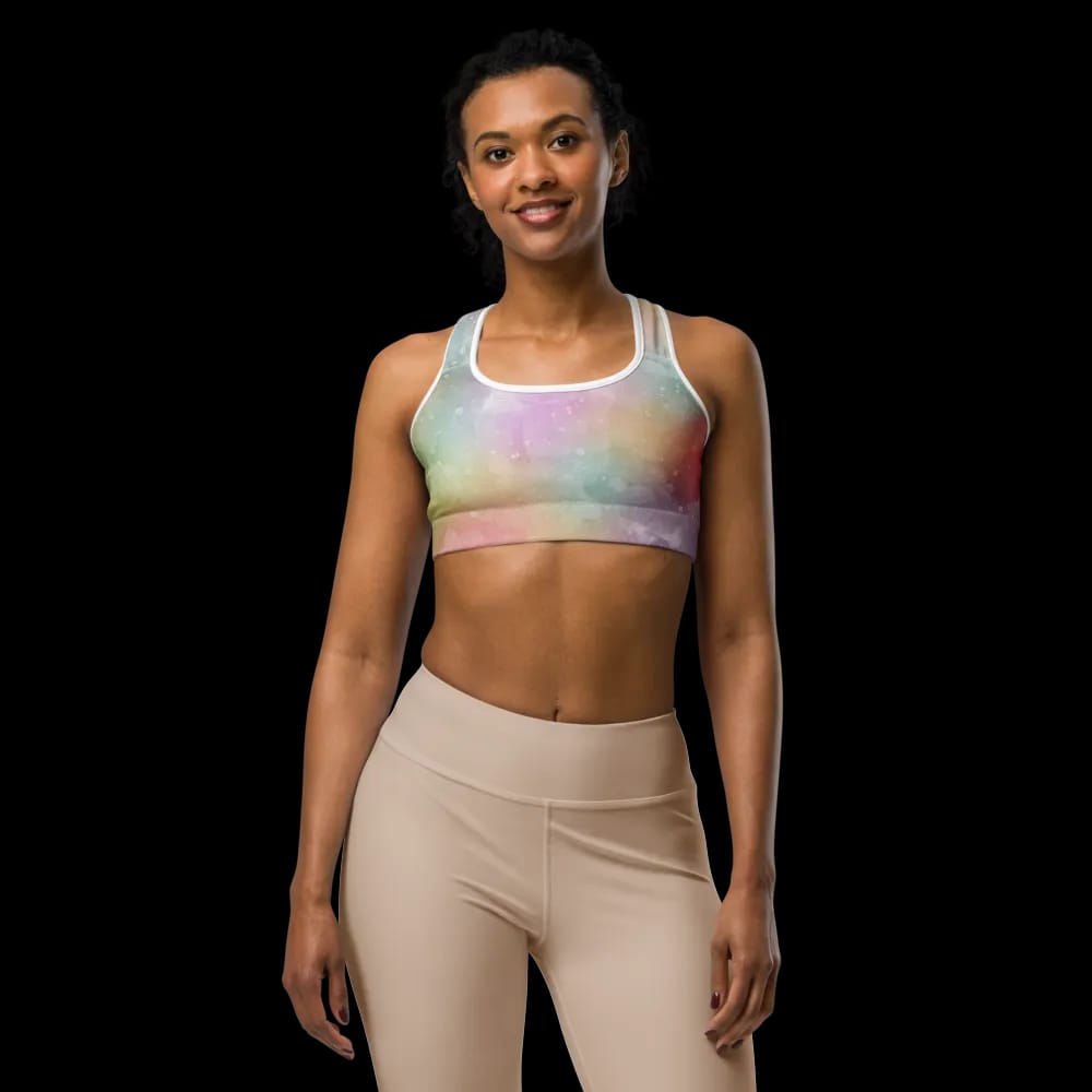 Galactic Glow Sports Bra - Celestial Comfort for Cosmic Workouts image