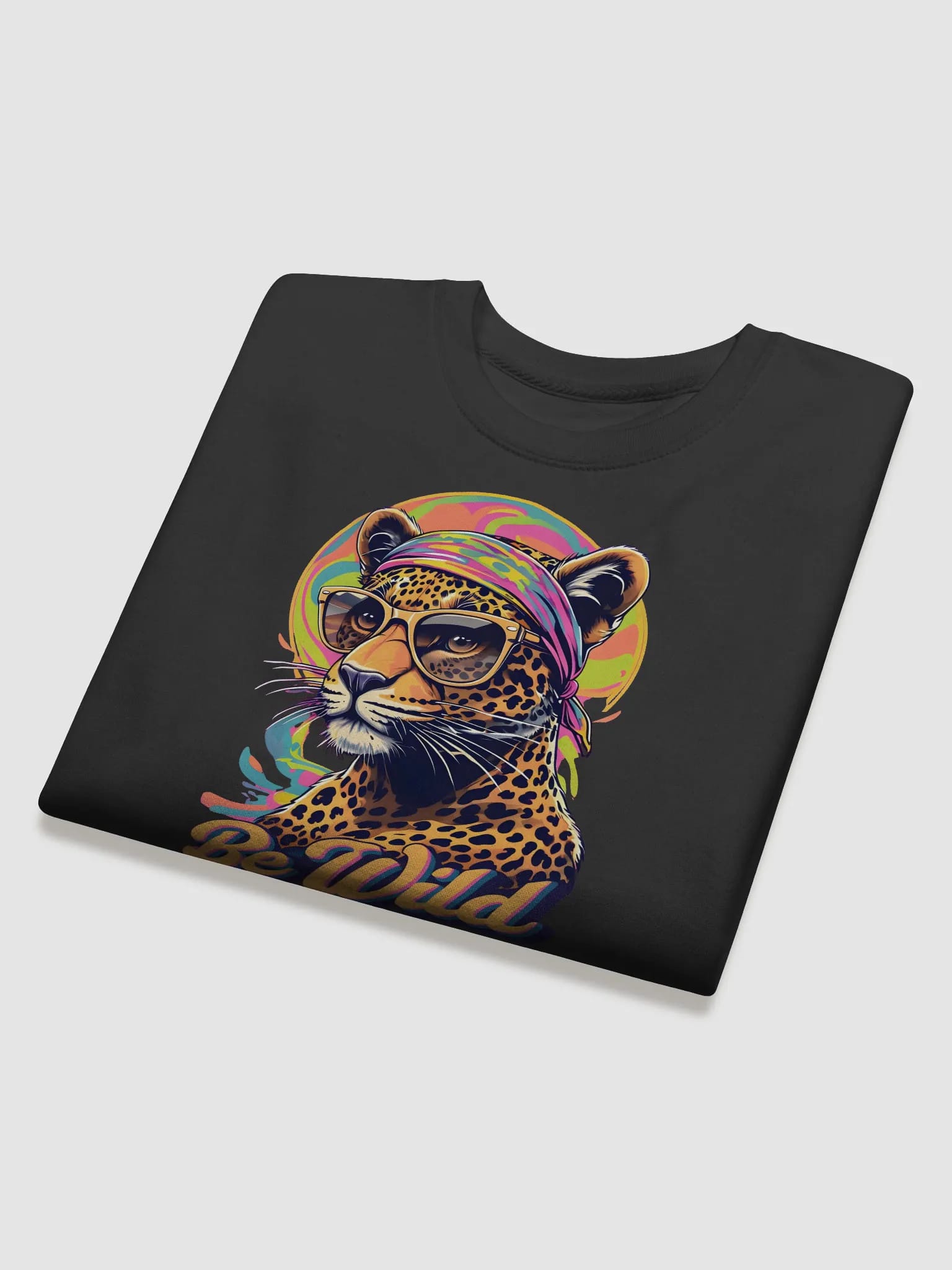 Groovy Be Wild Psychedelic Leopard Crewneck Sweatshirt image