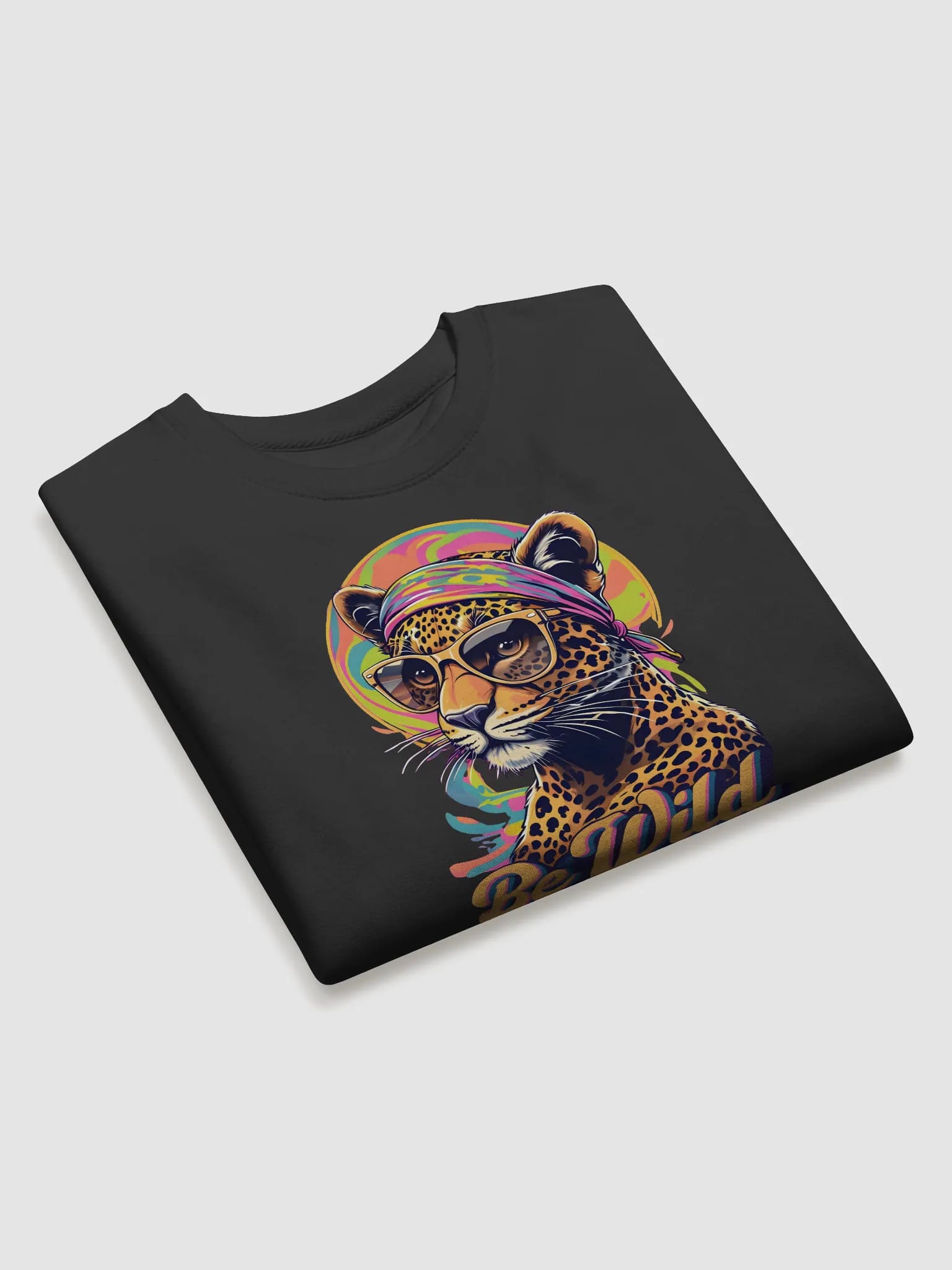 Groovy Be Wild Psychedelic Leopard Crewneck Sweatshirt image