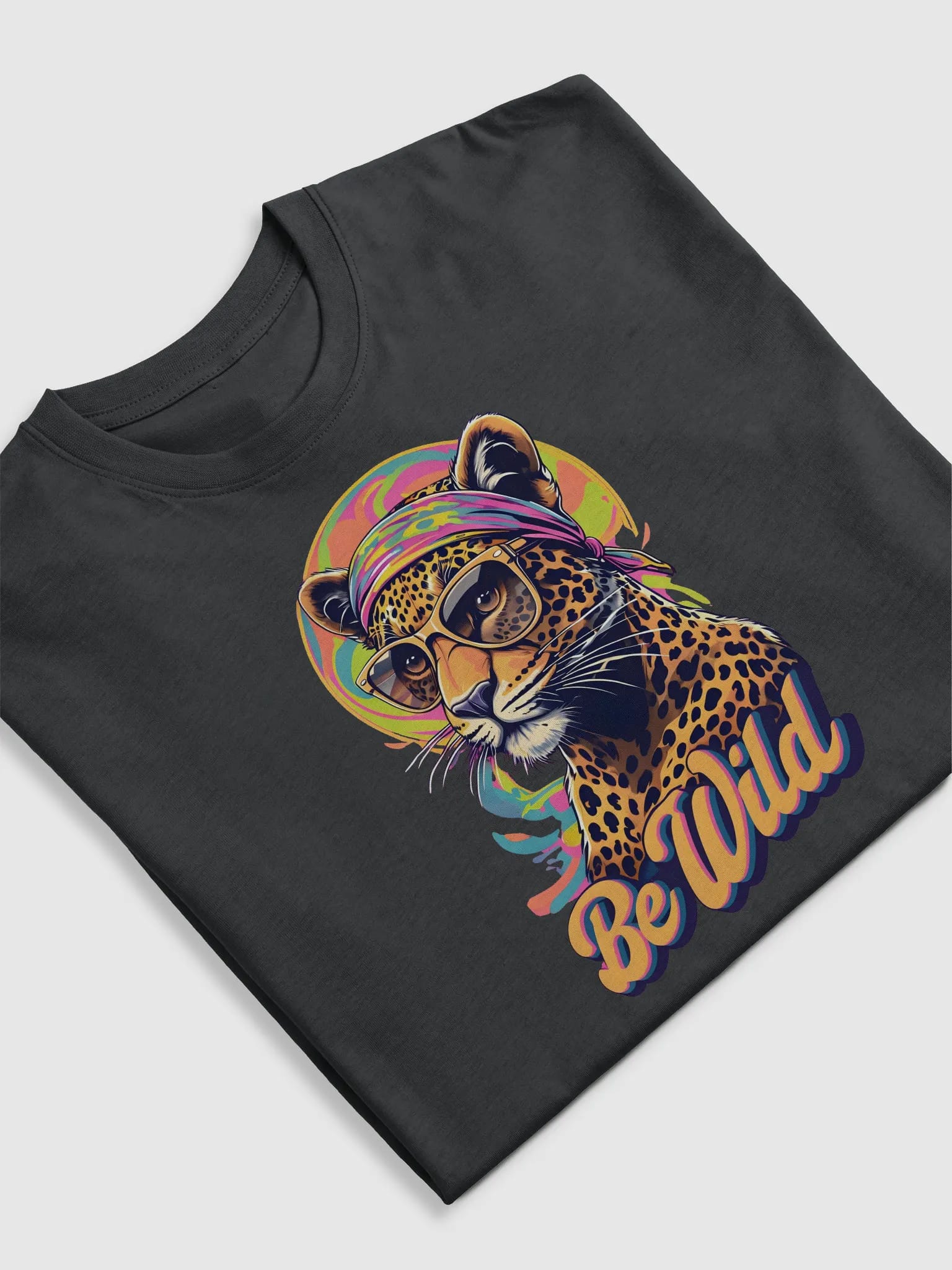 Groovy Be Wild Psychedelic Leopard Heavyweight Tee image