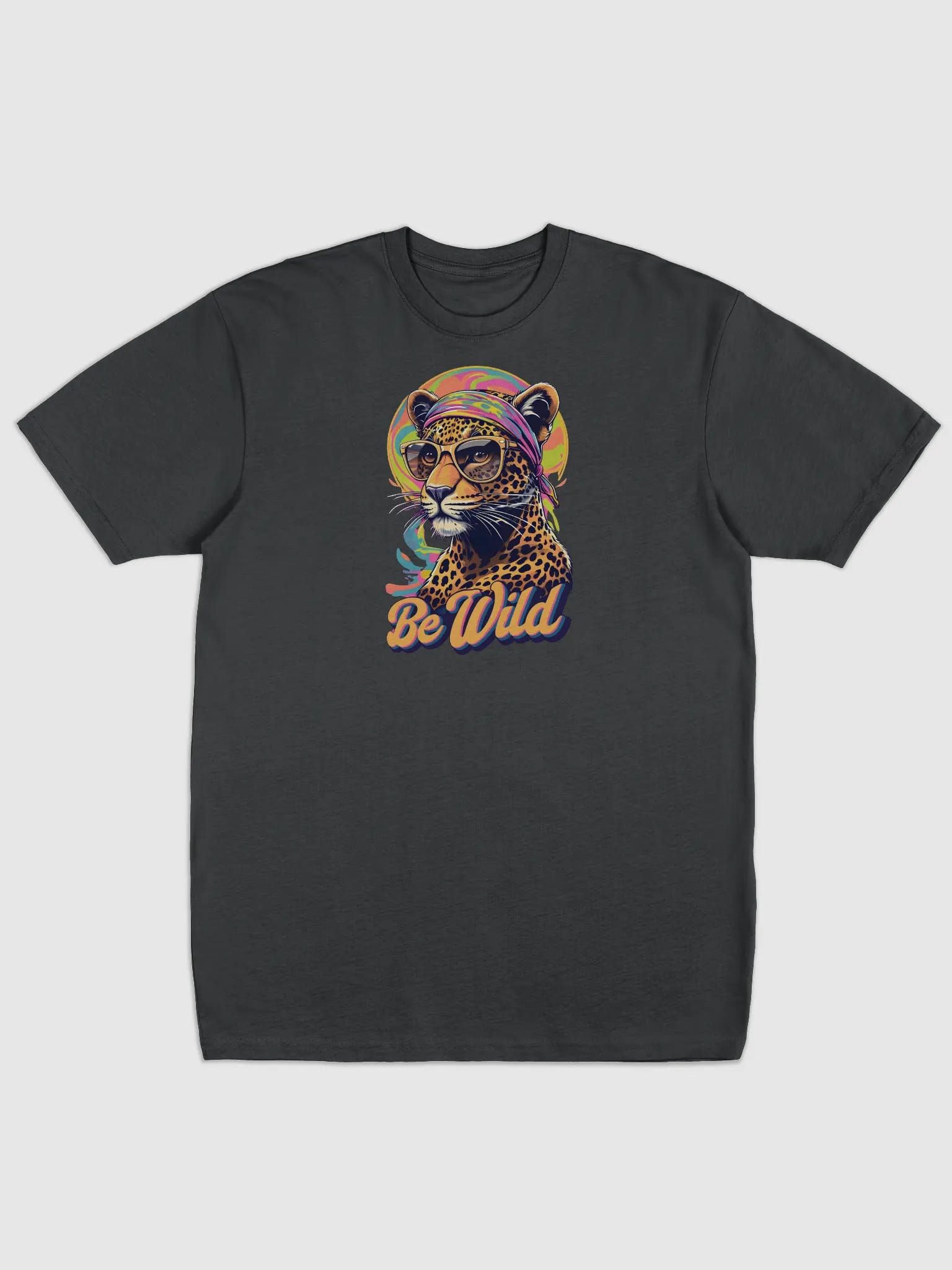 Groovy Be Wild Psychedelic Leopard Heavyweight Tee image