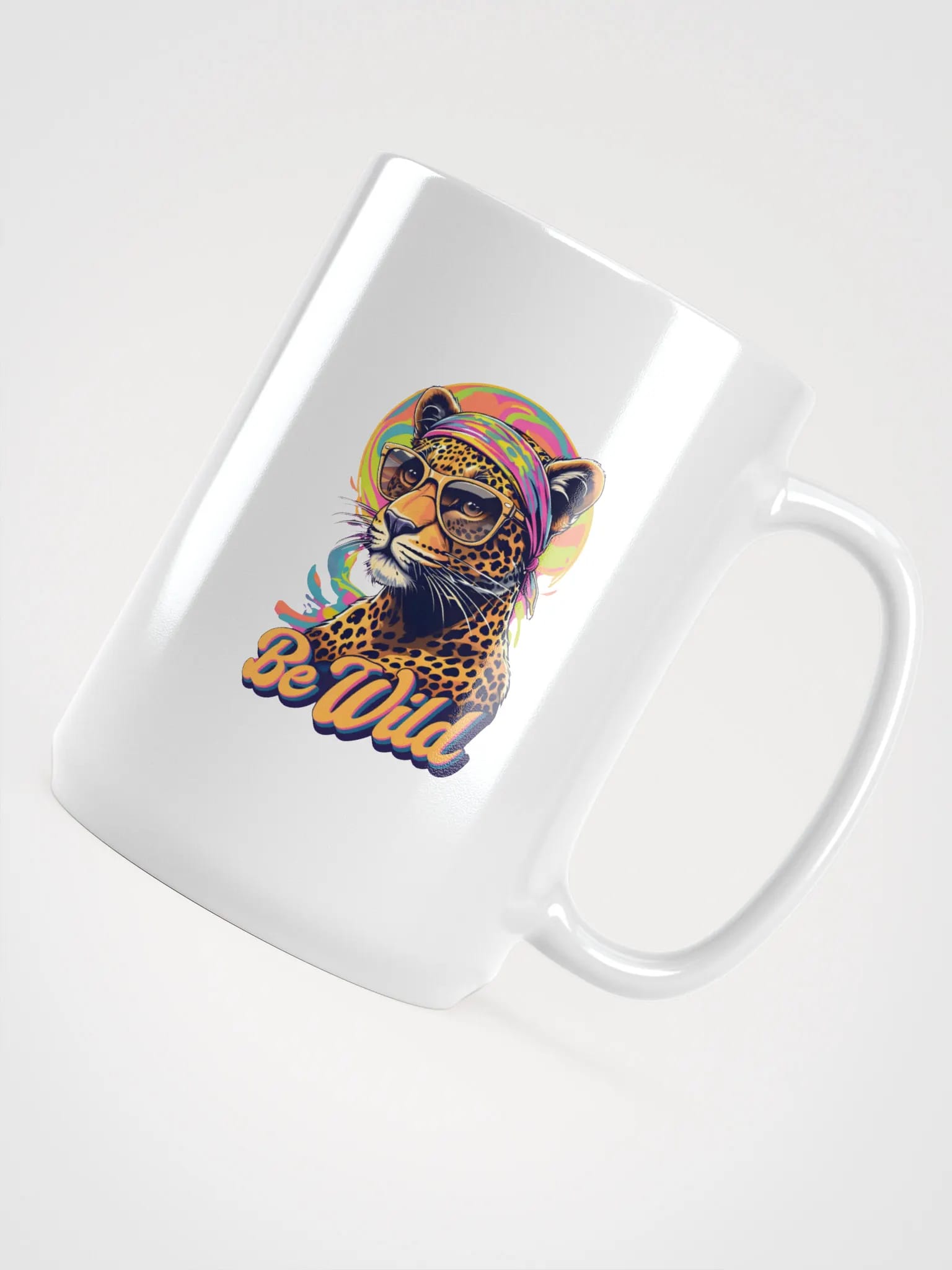 Groovy Be Wild Psychedelic Leopard Mug image