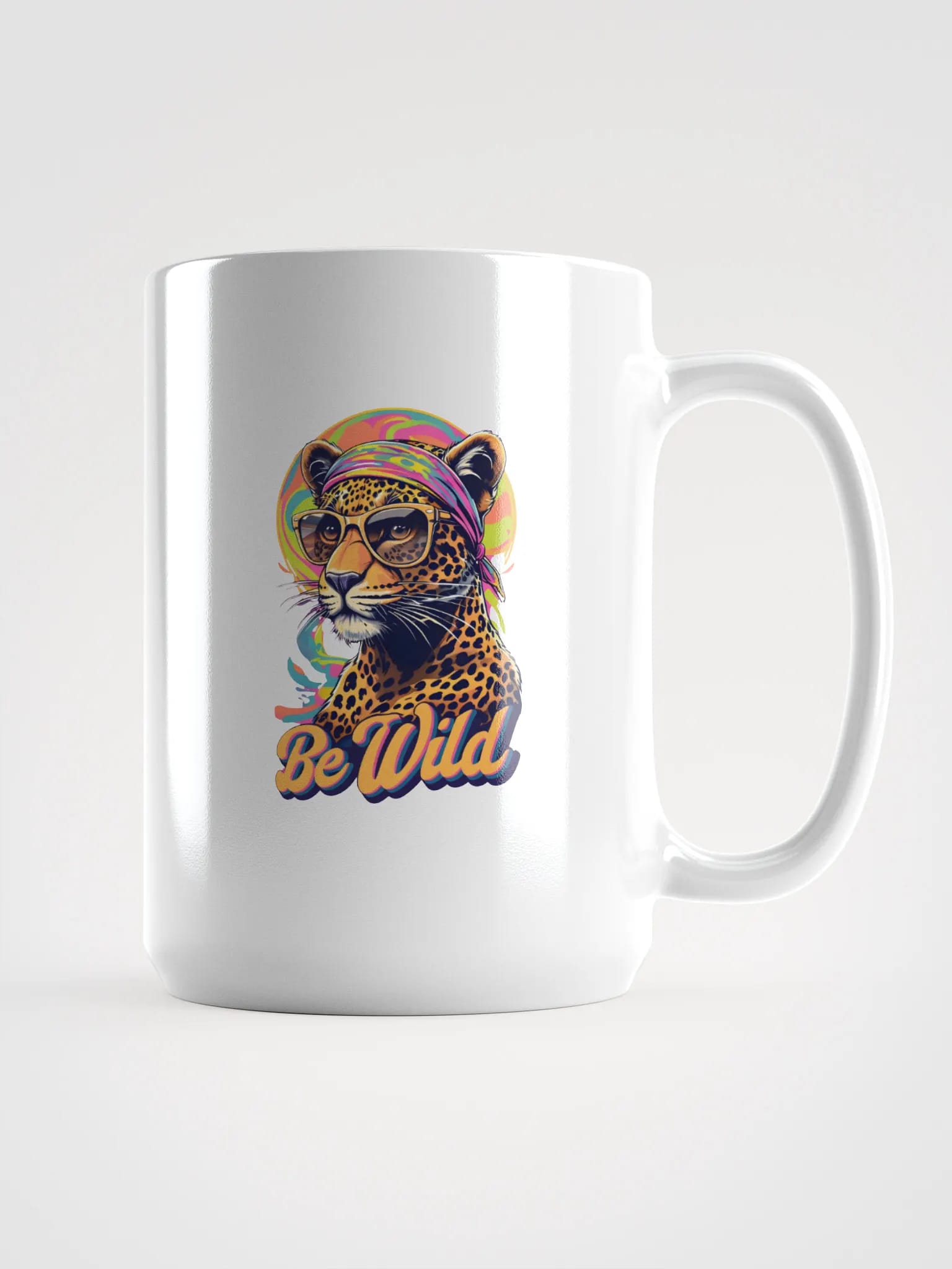 Groovy Be Wild Psychedelic Leopard Mug image