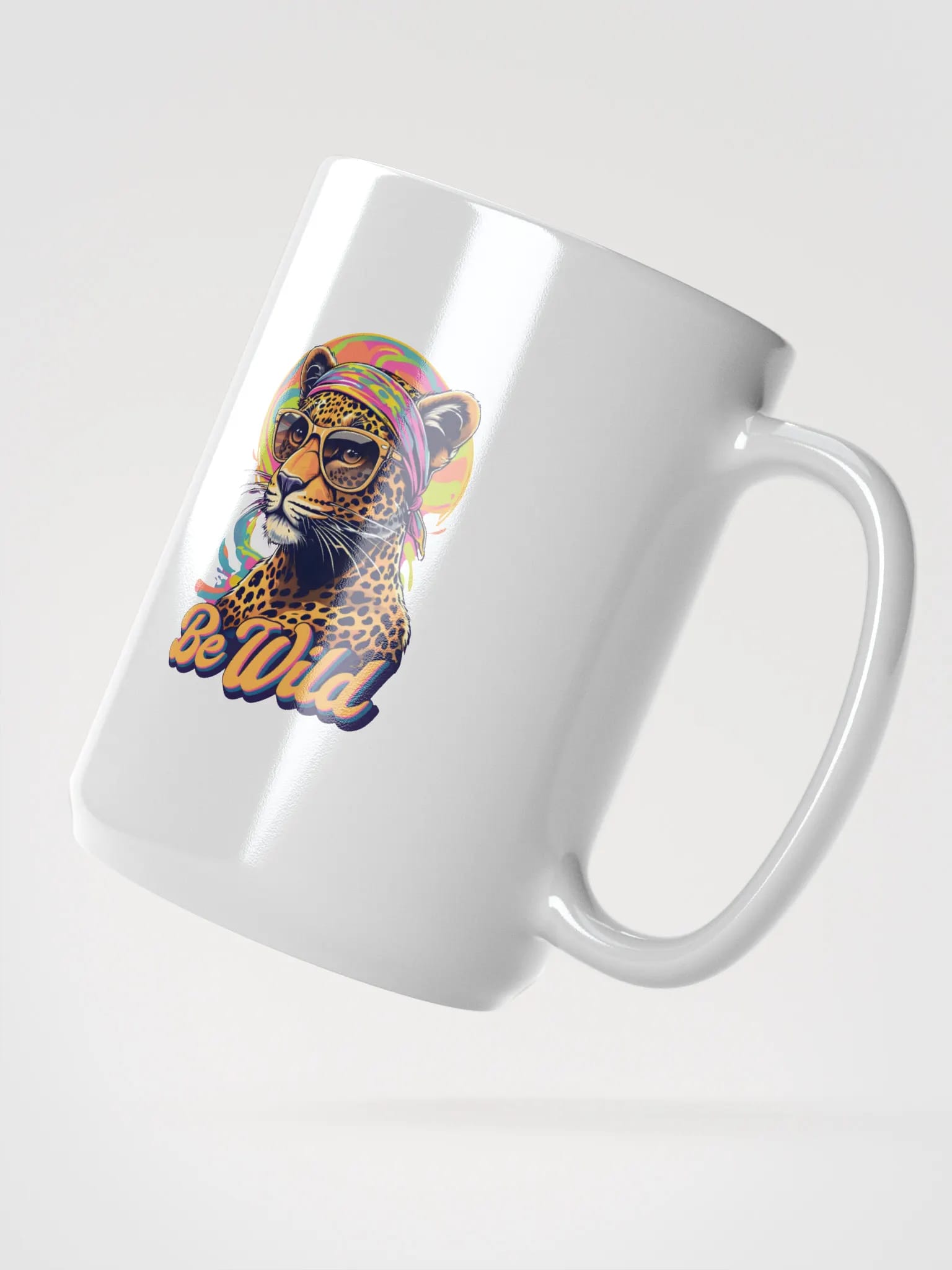 Groovy Be Wild Psychedelic Leopard Mug image
