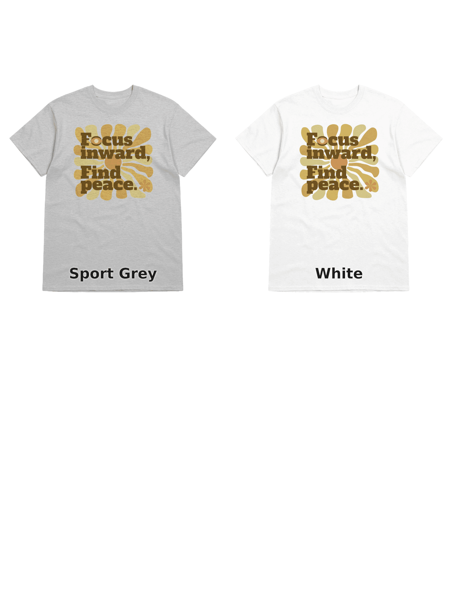 Variants for Inner Focus T-Shirt - Embrace Serenity: Sport Grey, White