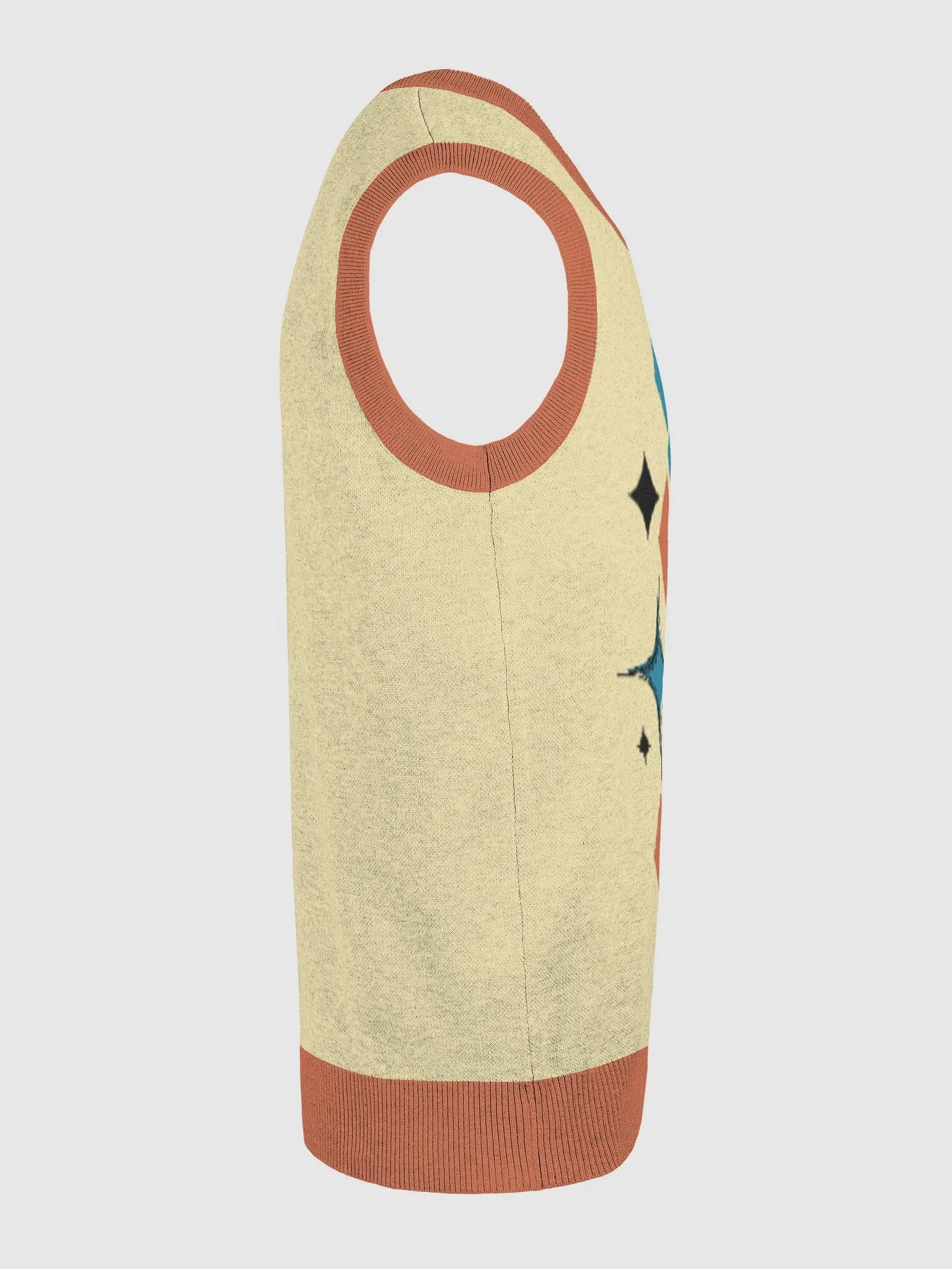 Mid-Century Mosaic Knitted V-Neck Vest image