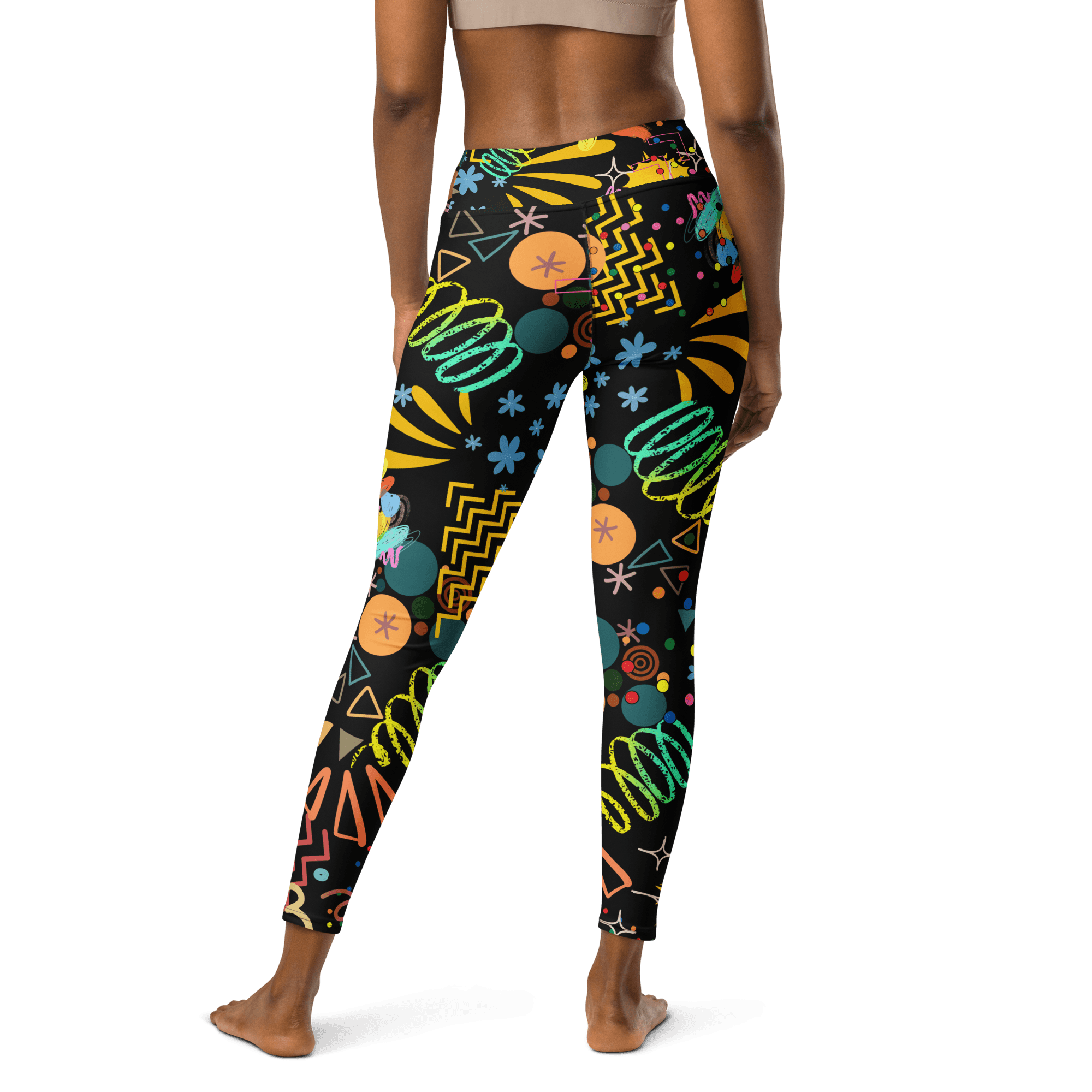 Neon Dream High-Waist Yoga Leggings - Psychedelic Geometric Patterns image