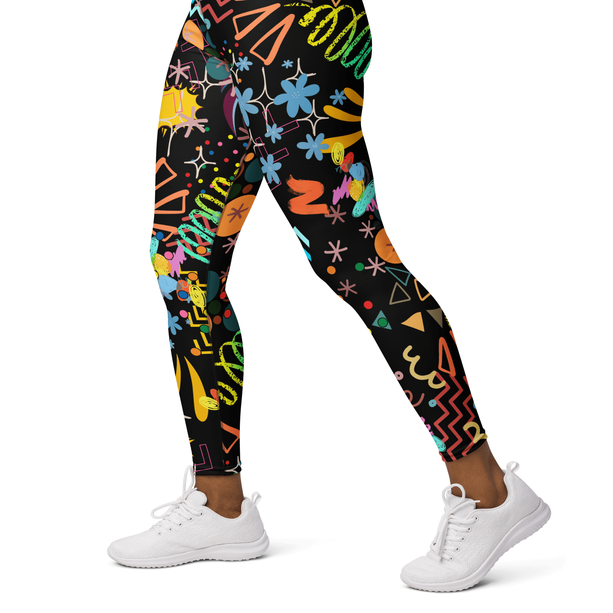 Neon Dream High-Waist Yoga Leggings - Psychedelic Geometric Patterns image