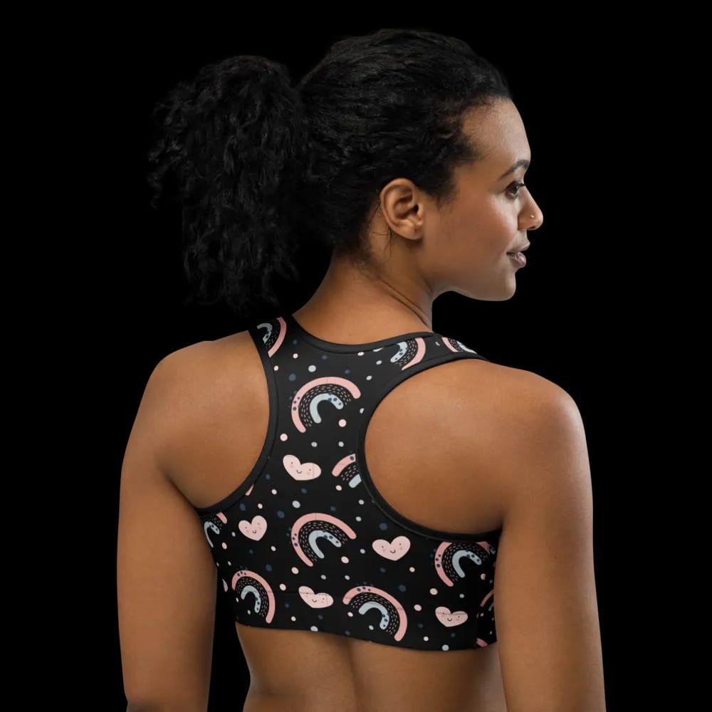 Rainbow and Hearts Sports Bra image