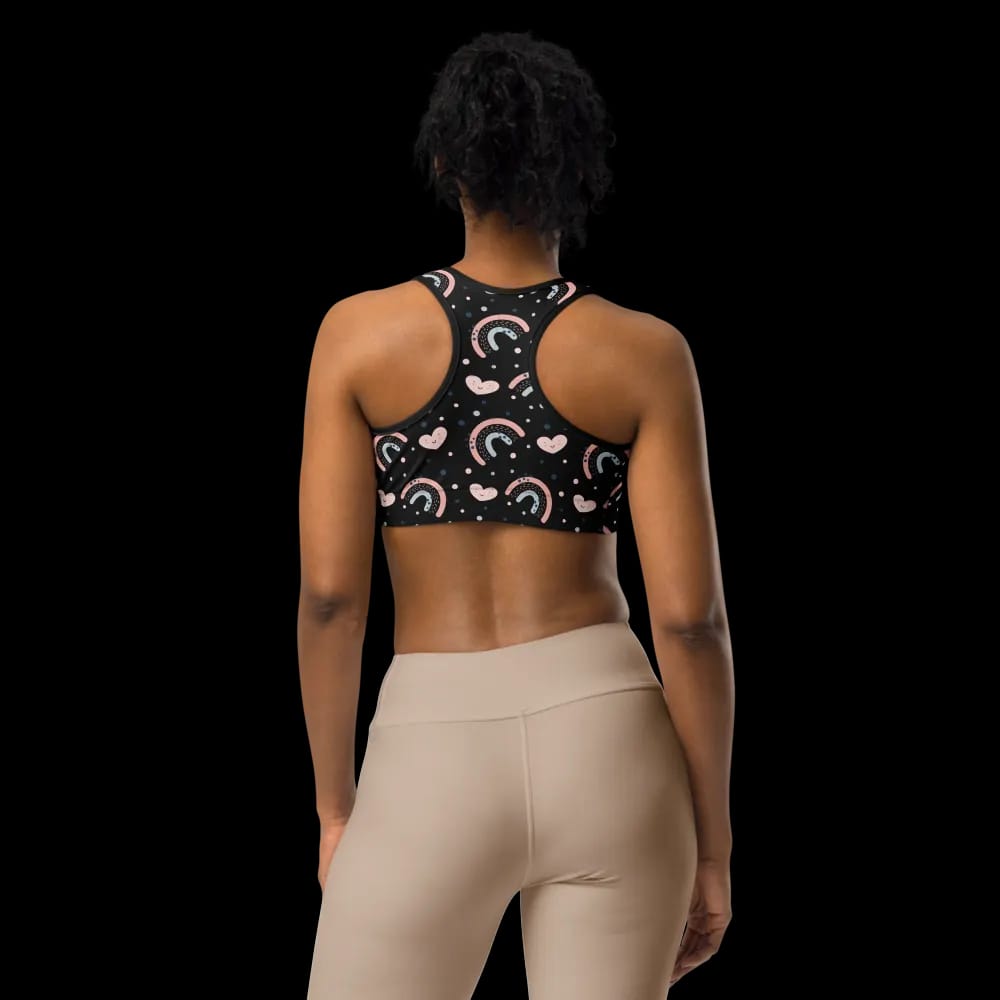 Rainbow and Hearts Sports Bra image