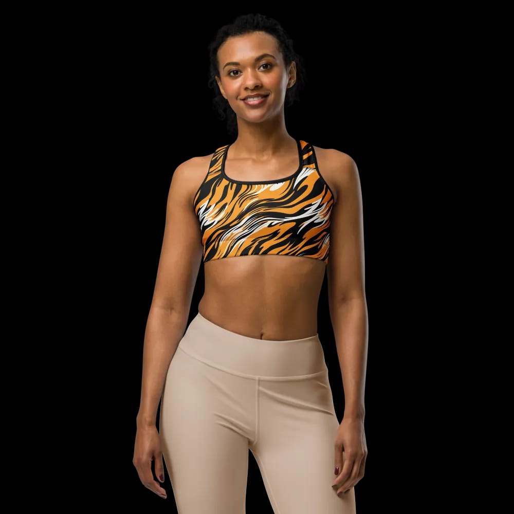 Roaring Tiger All-Over Print Sports Bra image