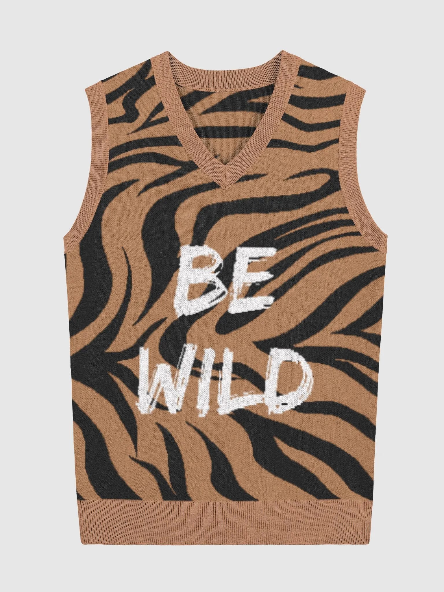 Tiger Stripes Be Wild Knit V-Neck Sweater Vest image