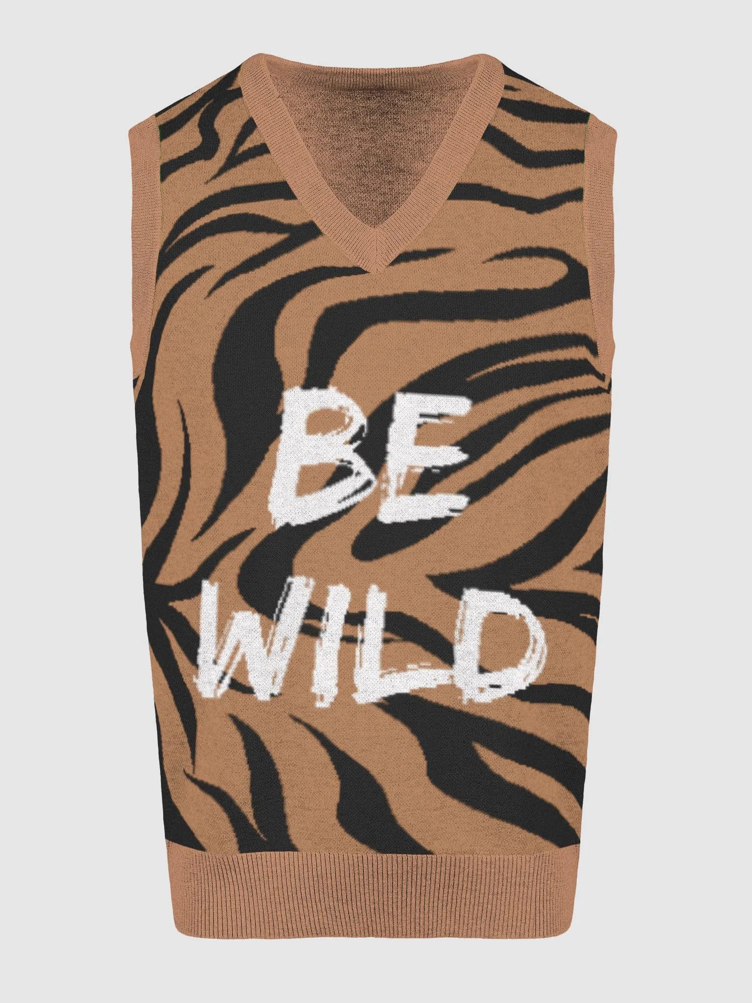 Tiger Stripes Be Wild Knit V-Neck Sweater Vest image