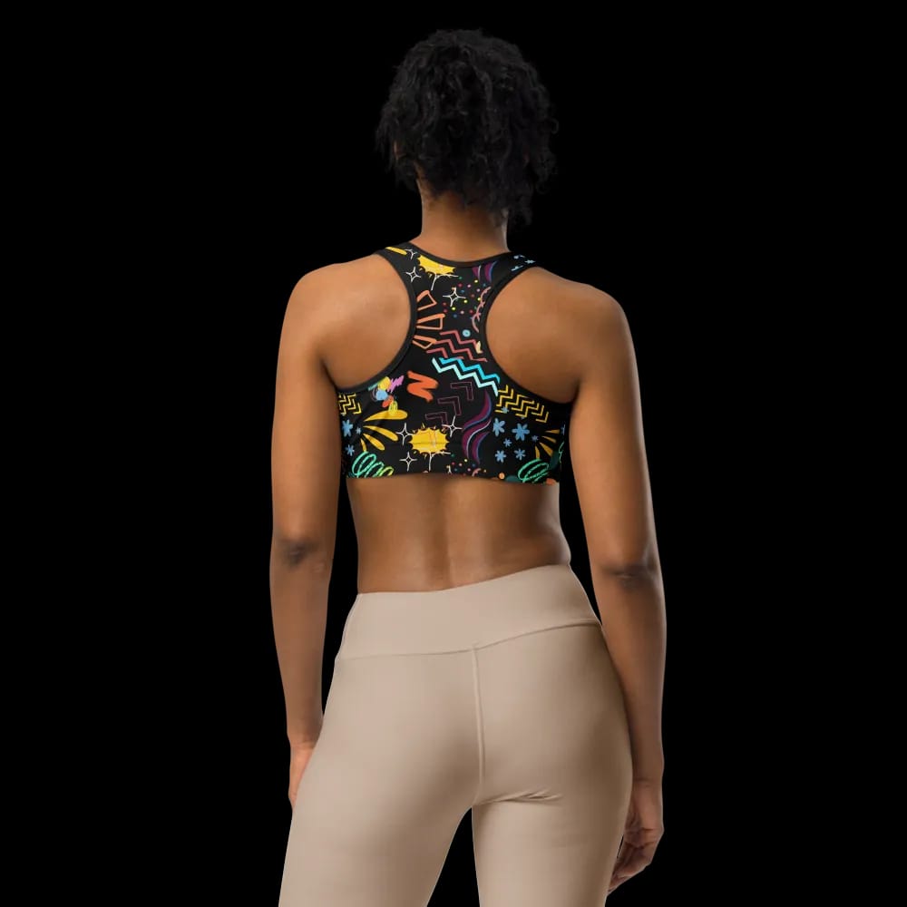 Vibrant Doodle Art Sports Bra image