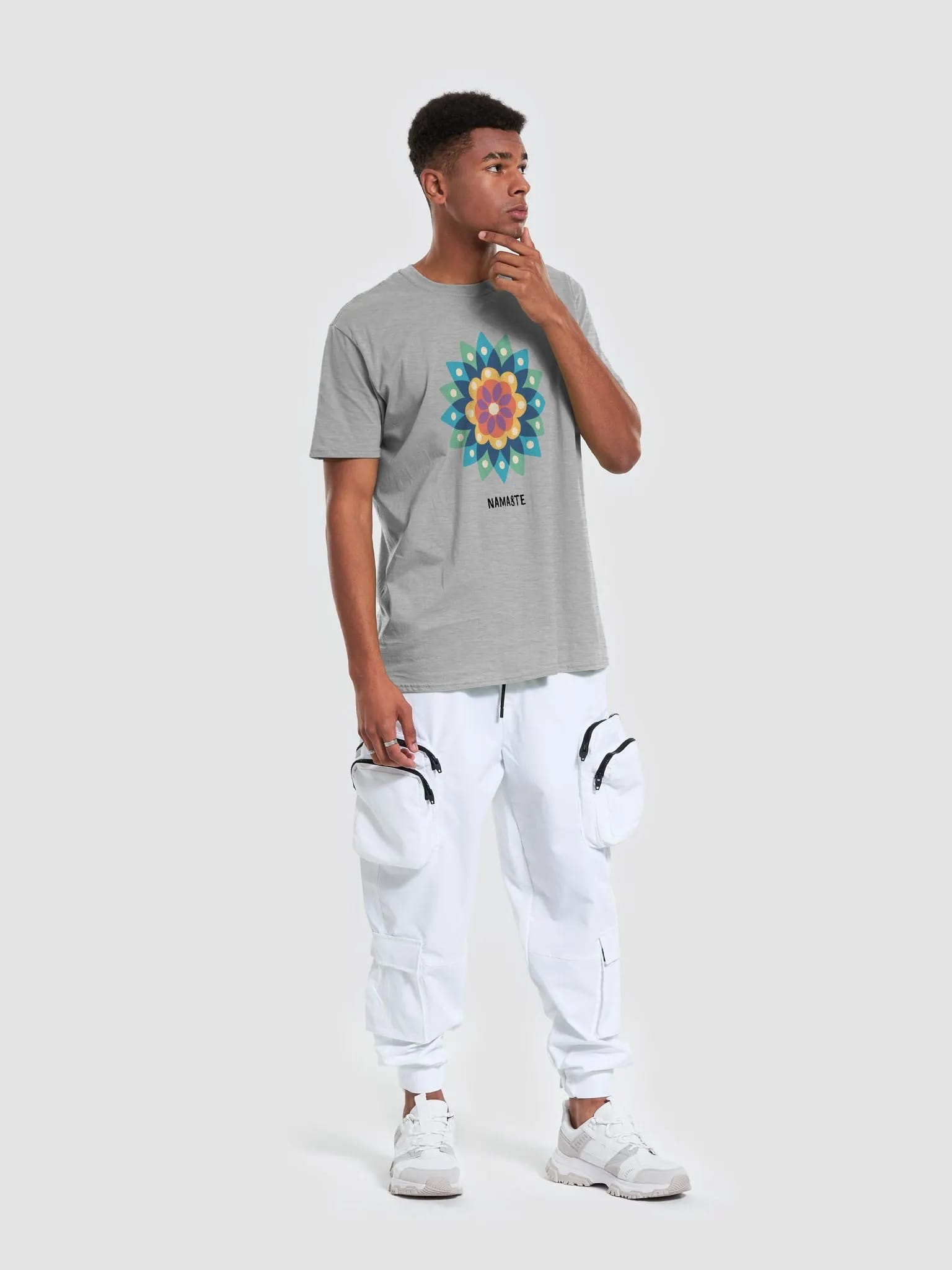 Vibrant Mandala Magic Unisex Light T-Shirt - Colorful Geometric Pattern image