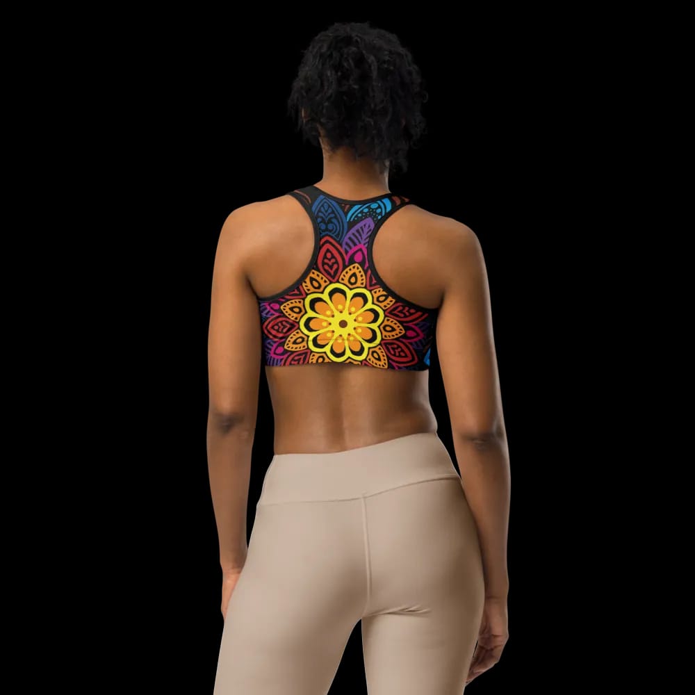 Vibrant Mandala Print Sports Bra image
