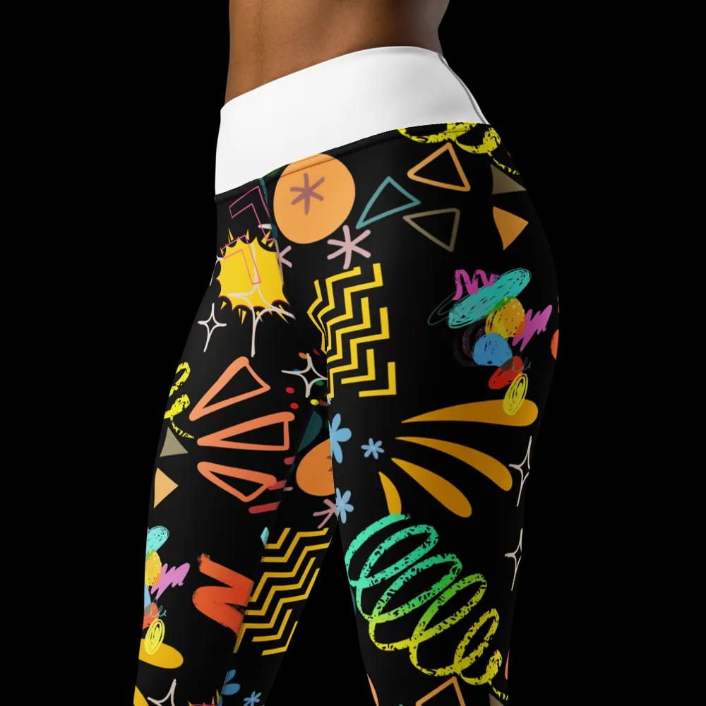 Vivid Vibes High-Waist Leggings - Retro Neon Artistry image