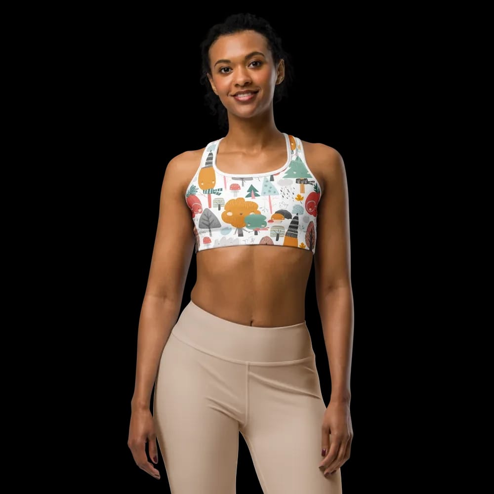 Whimsical Forest Sports Bra image