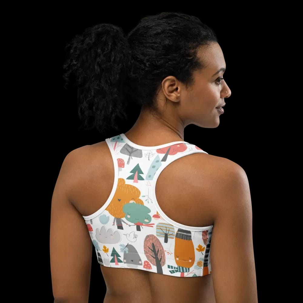 Whimsical Forest Sports Bra image