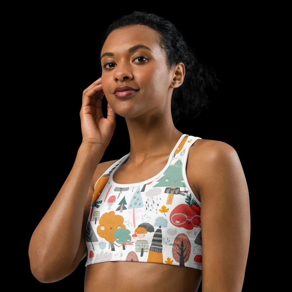 Whimsical Forest Sports Bra image
