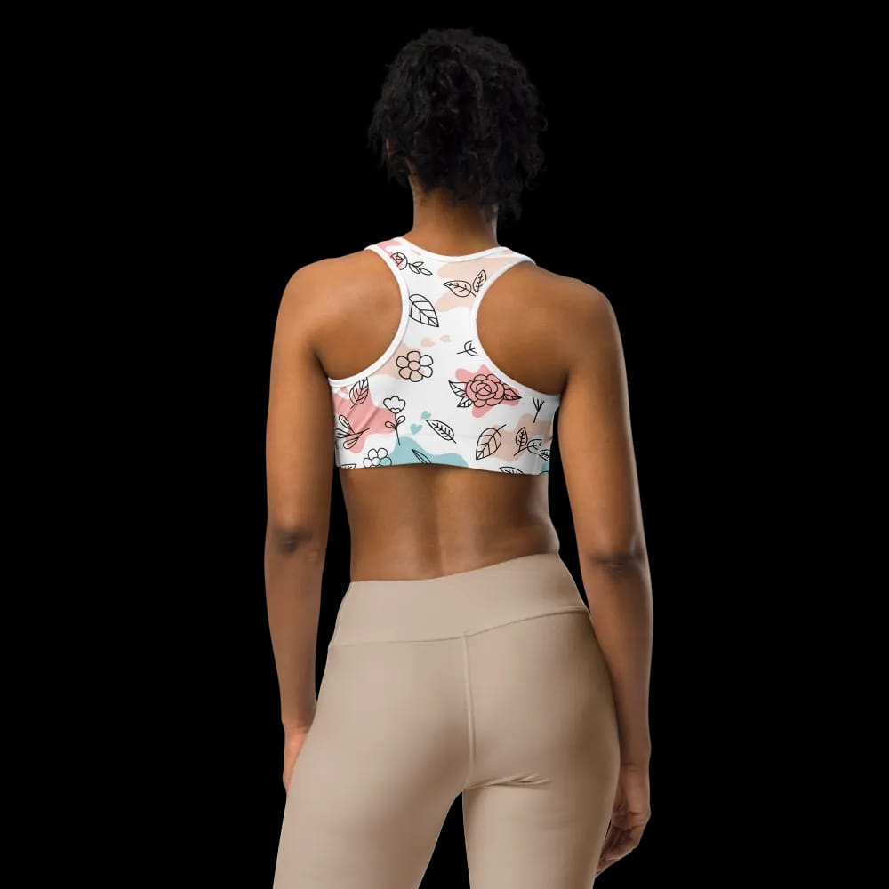 Whimsical Garden Sports Bra - Floral Charm Meets Fitness image