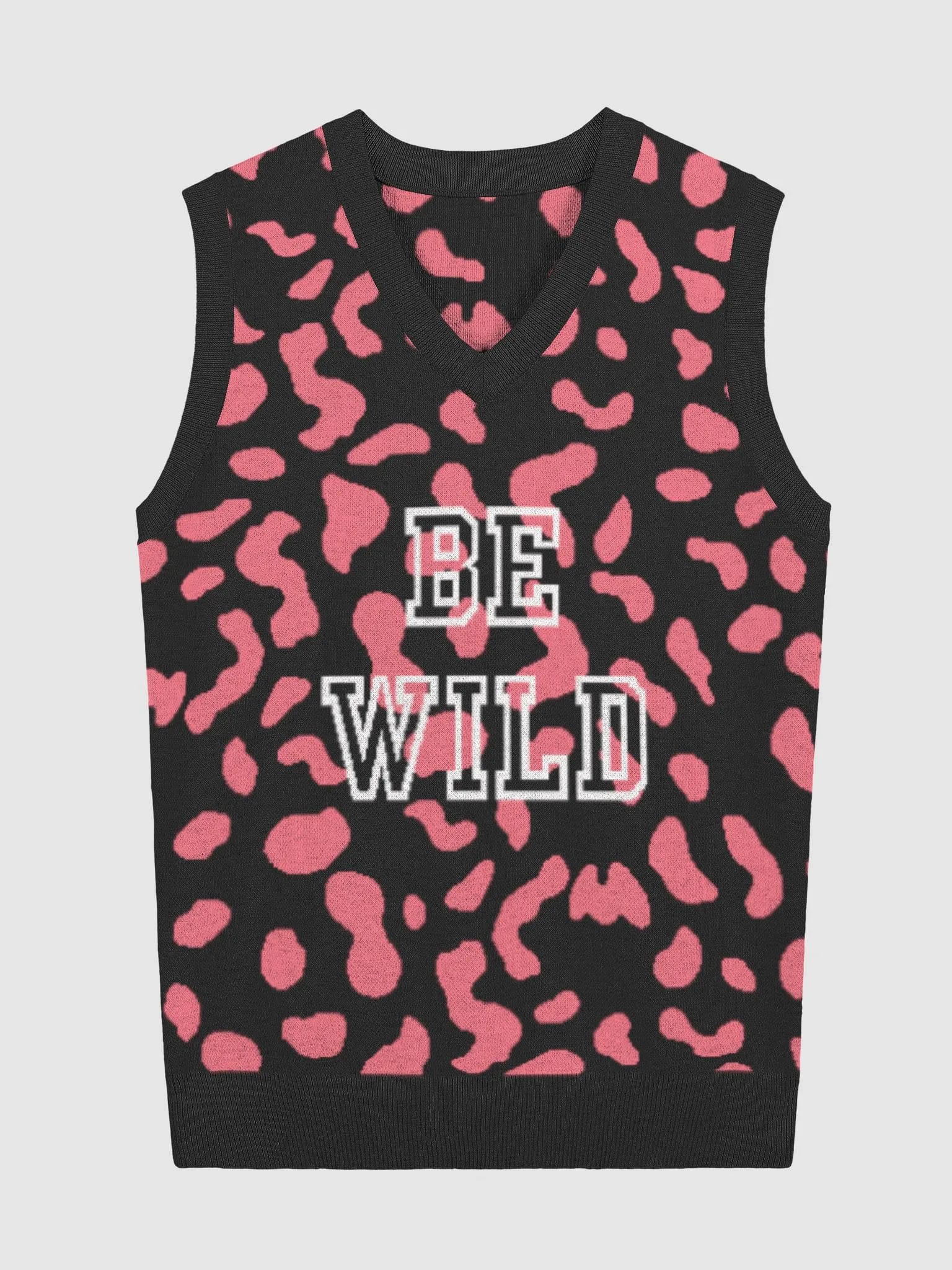 Wild Whisper Leopard Animal Print V-Neck Sweater Vest image