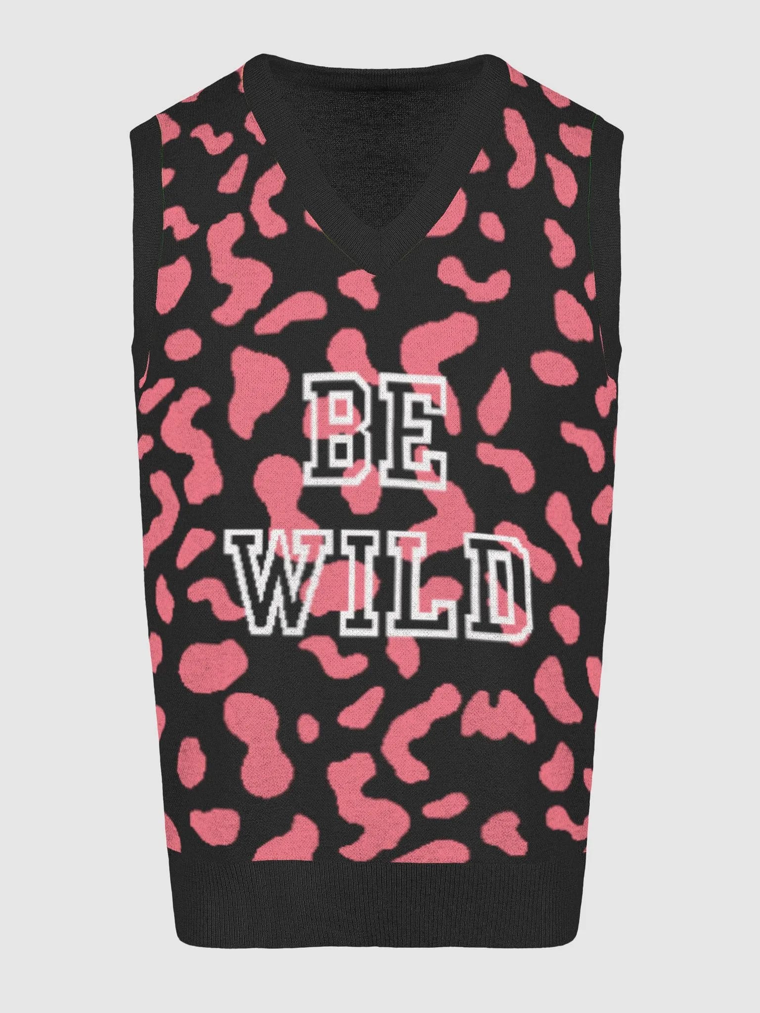 Wild Whisper Leopard Animal Print V-Neck Sweater Vest image